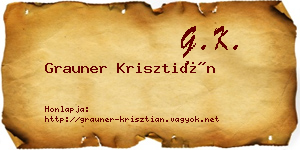 Grauner Krisztián névjegykártya